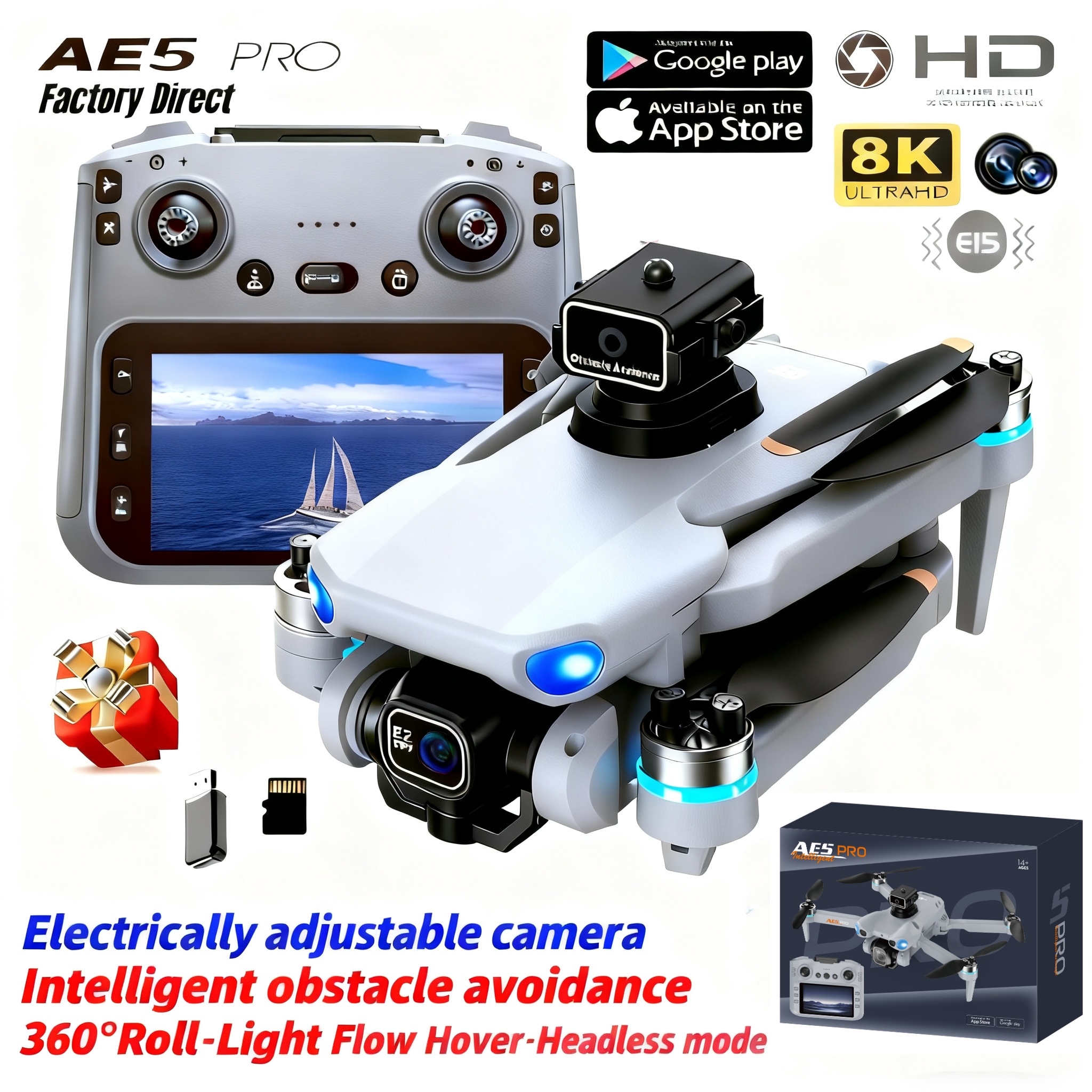 2026 New AE5 Pro Drone 8K HD 4 - Drone Gimbal Mount reseña y precio